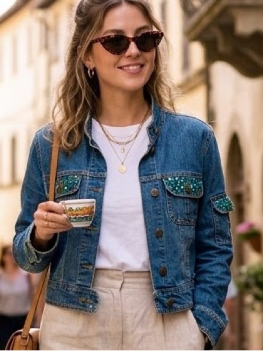 Miss Lili Embellished Denim Jacket Dragonfly Beaded Y2K Size 2X NWT